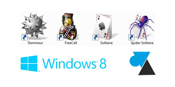 Demineur Spider Solitaire FreeCell jeux XP sur Windows 8 8.1