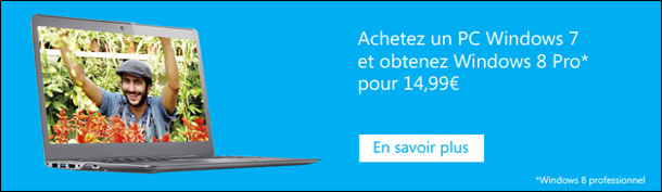 bon reduction coupon promotionnel migration Windows 7 vers 8 pour 15 euros