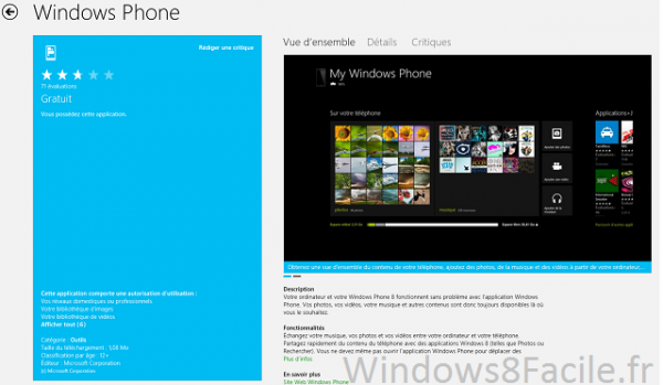Aperçu: Windows Phone 8 sur Windows 8