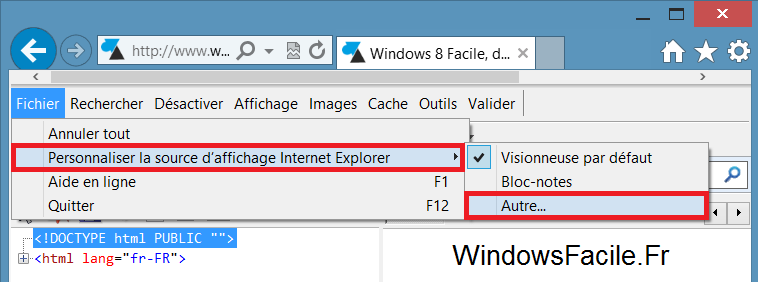 Afficher le code source d’une page internet dans un logiciel ...