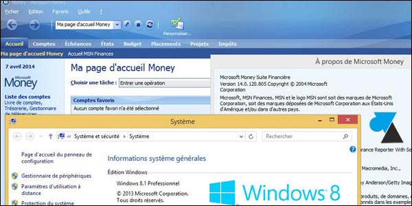 tutoriel logiciel Microsoft Money 2005 sur Windows 8