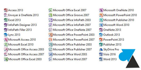 Windows 10 est compatible avec Office 2019, 2016, 2013, 2010, 2007 et 2003