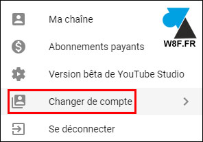 YouTube changer de compte