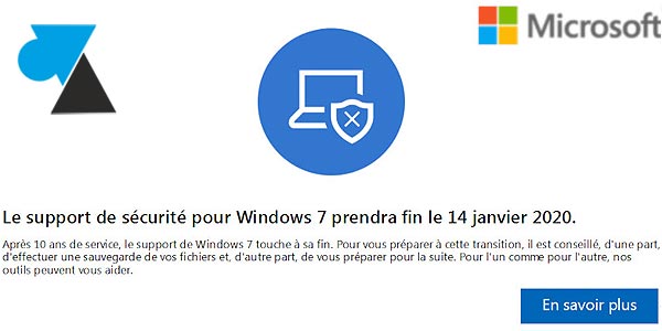 fin support Windows 7 tutoriel