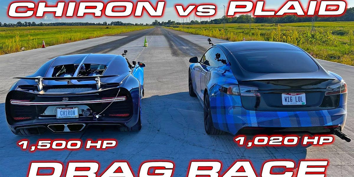 Bugatti Chiron vs Tesla Model S Plaid