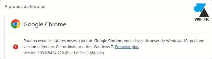 Google Chrome 109 Windows 7