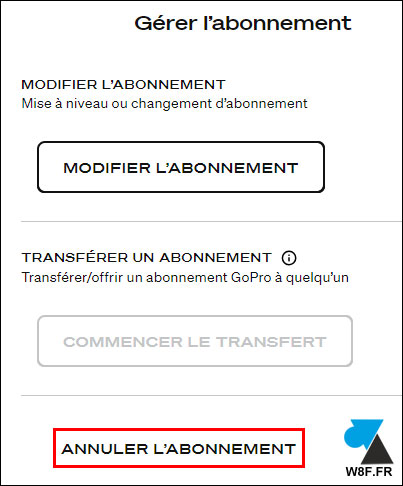 gopro annuler abonnement