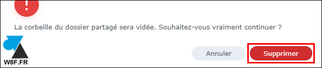 corbeille nas synology confirmer