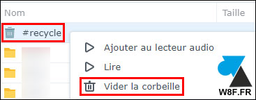 corbeille nas synology recycle