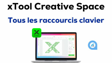 xtool creative space xcs raccourci clavier