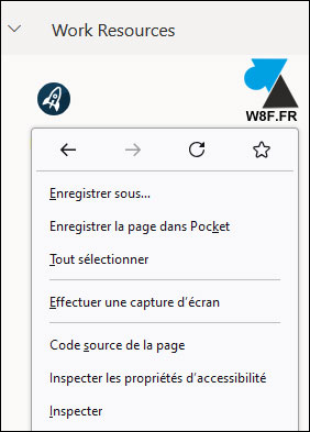 RDS clic droit Firefox