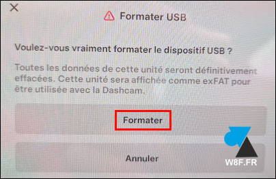 tesla formater usb