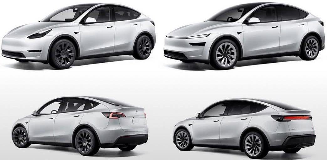 photo Tesla Model Y 2024 vs 2025 Juniper