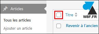 wordpress cocher tout