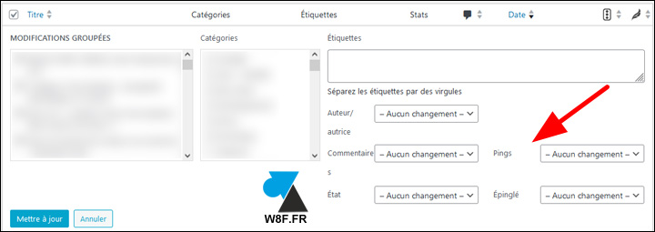 wordpress modifier tout