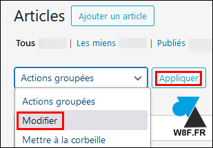 wordpress modifier