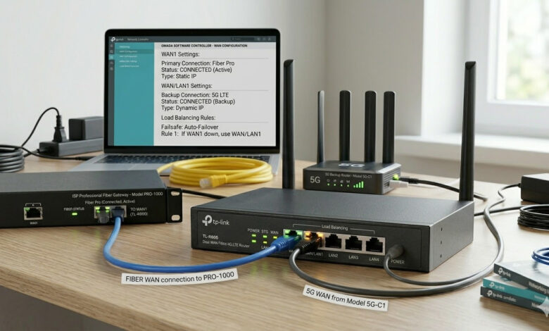 routeur 4G 5G fibre double WAN bascule failover